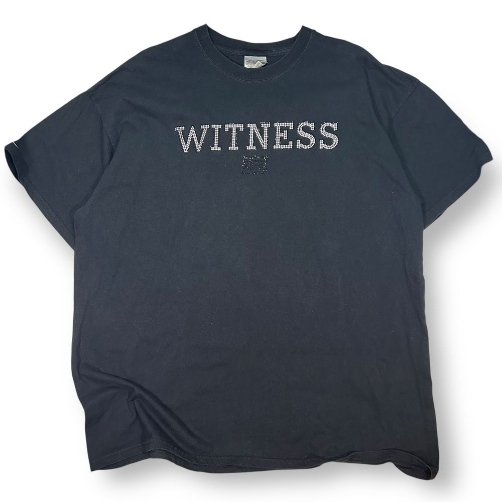 Vintage Y2k Nike Witness Rhinestone Embellished Black T-Shirt Streetwear XXL
